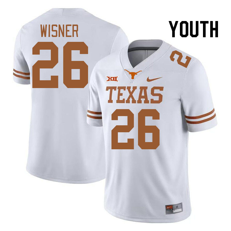Youth #26 Quintrevion Wisner Texas Longhorns College Football Jerseys Stitched Sale-Black